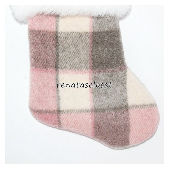 Gigi Seasons 7" Pink & Cream Plaid Mini Stocking NWT - Picture 6 of 7